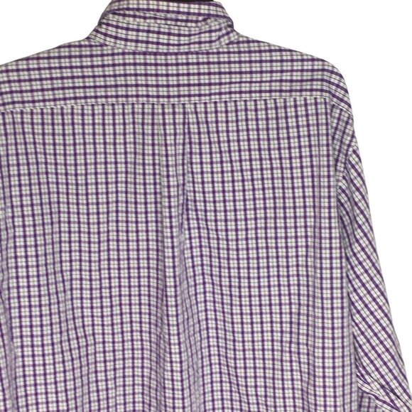 Chaps Shirt Mens 17.5 36/37 Classic Fit Plaid Wrinkle Free Button Up Dress Shirt - Picture 4 of 14